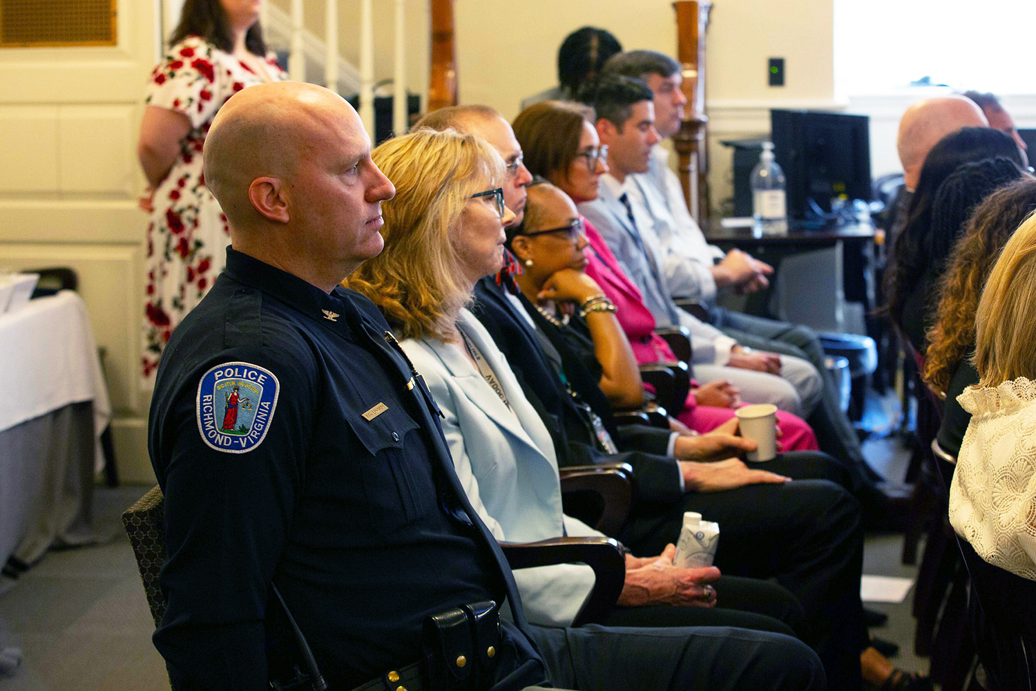 Audience listens to speaker