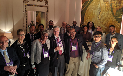 Wilder School faculty, friends and alumni gather for an informal networking event held at the historic Millennium Biltmore hotel on October  17.