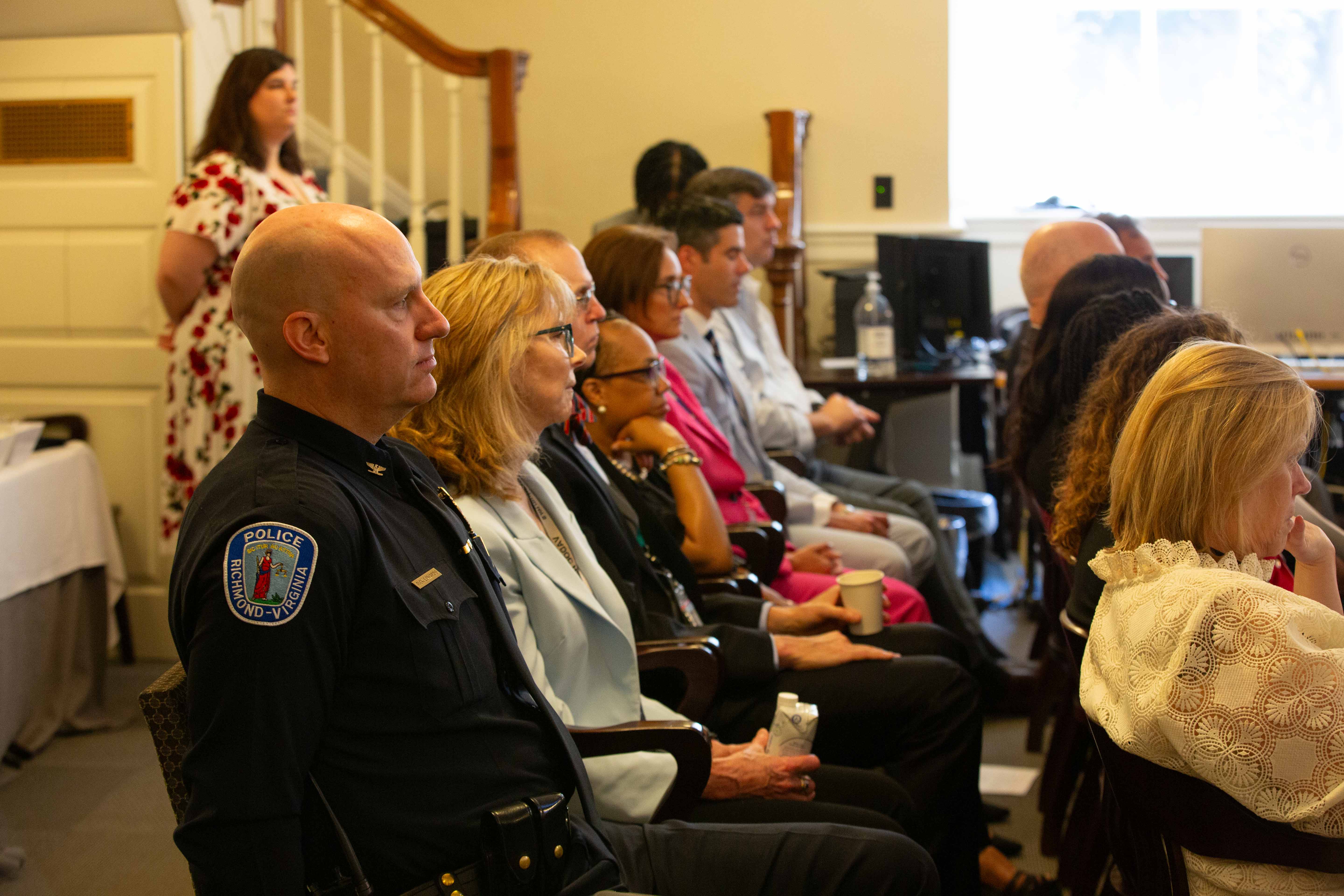 Audience listens to speaker