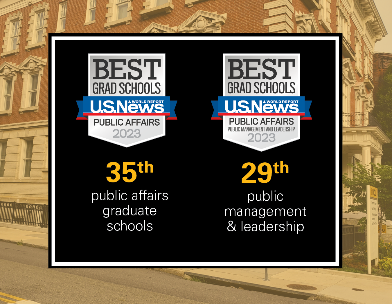 The 2023 US News & World Report Rankings reflect the growing national reputation at the Wilder School.