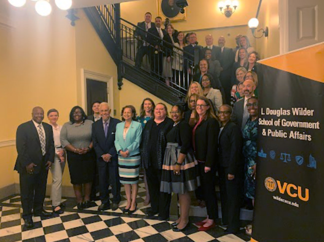 The VEI graduating Spring Class of 2023 were joined by Gov. L. Douglas Wilder and Wilder School Dean Susan Gooden at the Virginia State Capitol.