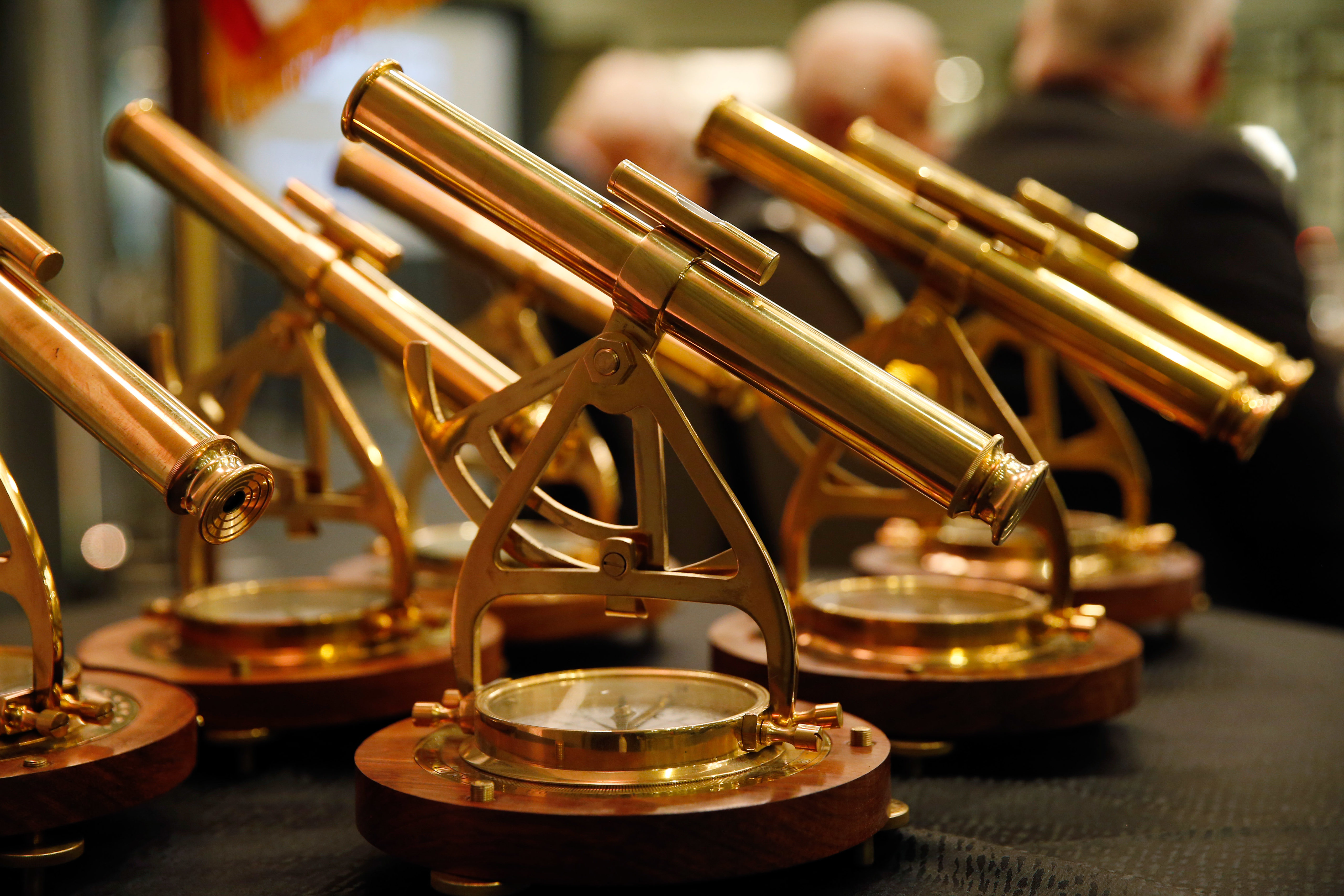 Symbolizing vision and leadership, telescopes displayed at the Excellence in Virginia Government Awards.